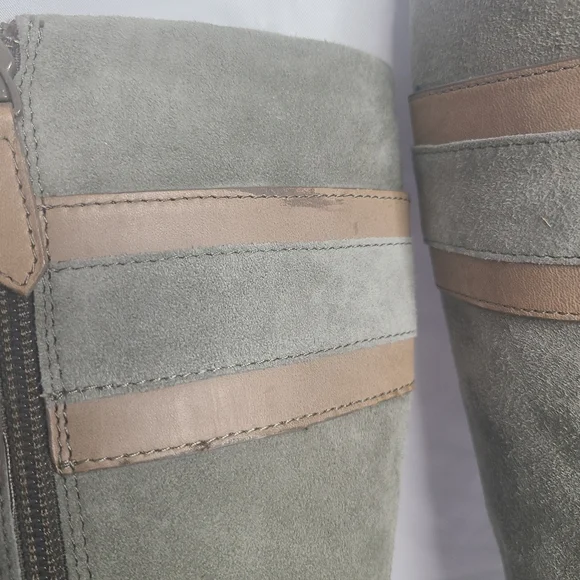 Cole Haan Nike Air Suede Tall Boots Size 9 Sage Gray Spring Heeled - Picture 5 of 14
